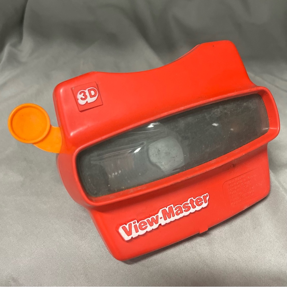 Vintage Viewmaster 3D Red Retro Orange Toys Game Viewer With 3 Snow White Slides